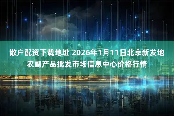 散户配资下载地址 2026年1月11日北京新发地农副产品批发市场信息中心价格行情